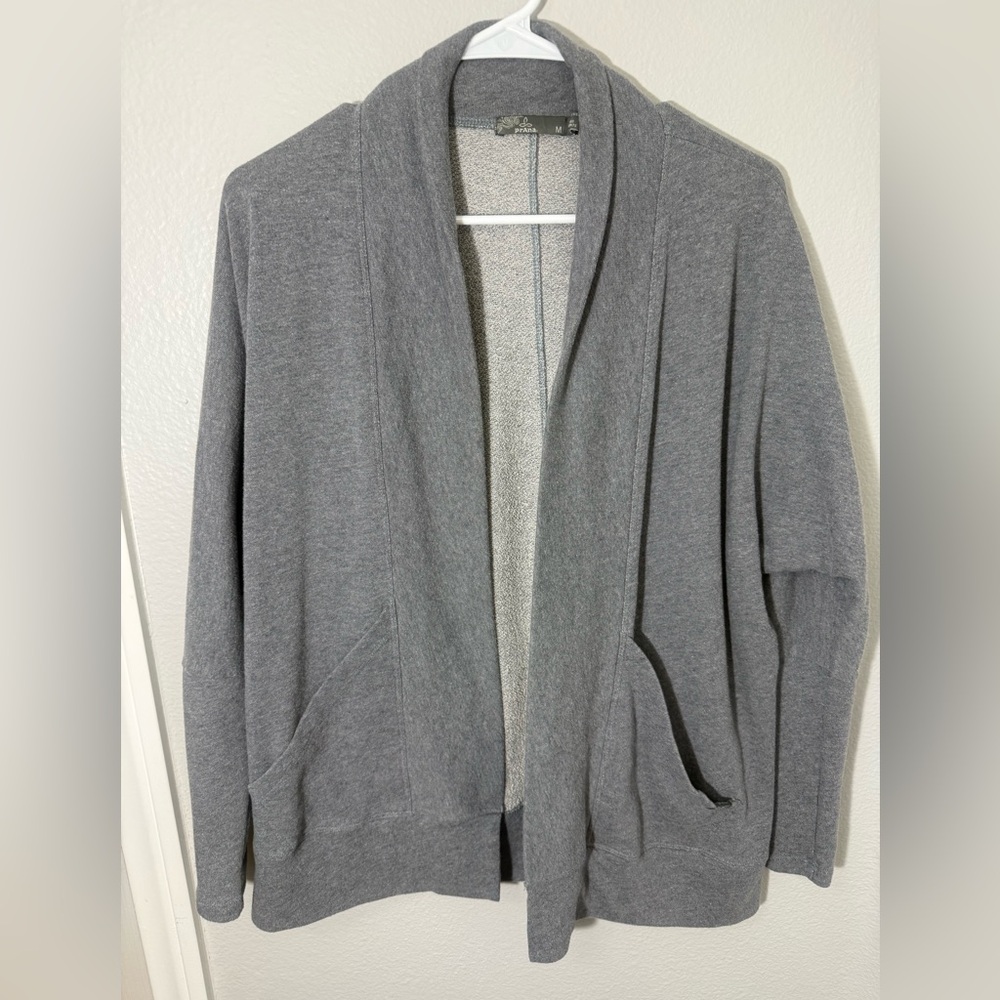 Prana Gray Open‎ Front Cardigan